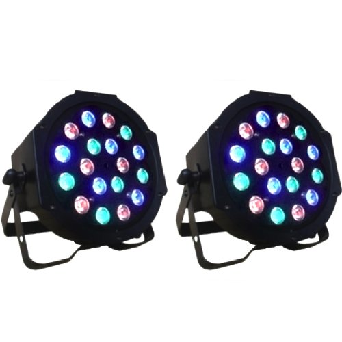 I3C One Pair 18 x 3W RGB PAR64 DMX LED Party Stage Effect Light