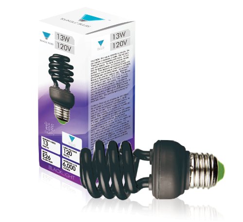 Triangle Bulbs 13 Watt Spiral Energy Saving CFL Light Bulb Medium Base Ultra Violet UV Blacklight Blue,