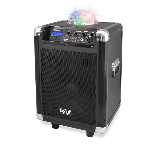 Pyle PCMX280B Disco Jam 400 Watt Bluetooth 10-Inch Portable PA Speaker System, Built-in Rechargeable Battery, Headset and Mic