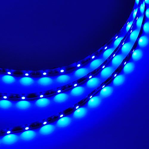 LEDwholesalers 16.4 Feet (5 Meter) Flexible LED Light Strip with 300xSMD3528 and Adhesive Back, 12 Volt, Blue, 2026BU