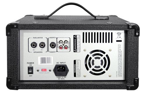Pyle PMX402M 400-Watt 4-Channel Powered Mixer with Aux (3.5mm) Input, USB/SD Readers, Headphone Jack