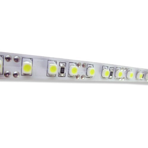 HitLights Cool White High Density SMD3528 LED Light Strip - 600 LEDs, 16.4 Ft Roll, Cut to length - 5000K, 144 Lumens per foot, Requires 12V DC