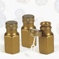 Gold Wedding / Anniversary Hexagon Bubble Bottles (48 PIECES)