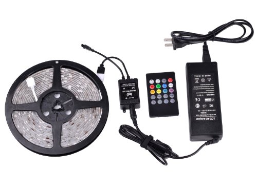 Newest Promotion TaoTronics® TT-SL029 IR Music Sound Activated 5M 5050 RGB 150 LED Waterproof Strip Light with 20Key music IR remoter controller and 72w Adaptor(150 leds, waterproof, 20key)