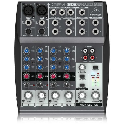 Behringer Xenyx 802 Premium 8-Input 2-Bus Mixer with Xenyx Mic Preamps and British EQs