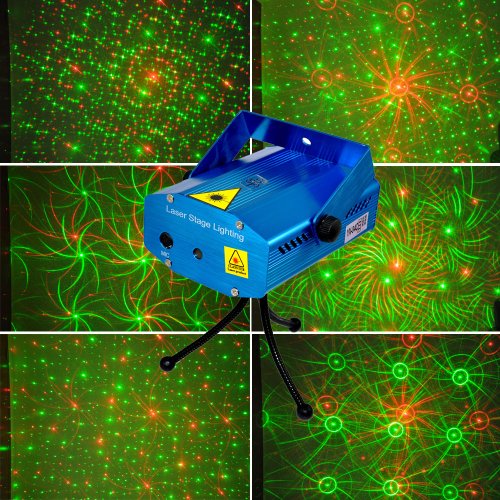Protable Mini Stage Lighting Projector LED Strobe Flash Light DJ Party Christmas Effect Light