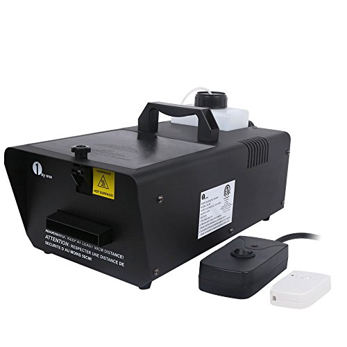 1byone Low Lying Fog Machines 400 Watt 3000CFM 2 Meters Output Distance 1300ml Tank Capacity with Wireless Remote Control Fog Machine