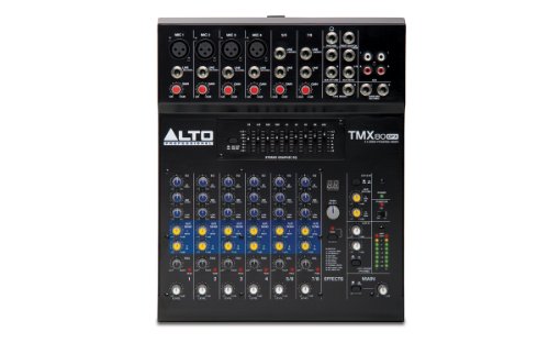 Alto Professional TMX80 DFX, Tabletop 8 Channel powered mixers with 24-BIT DSP FX, Graphic EQ, and 2x350W Class D Power
