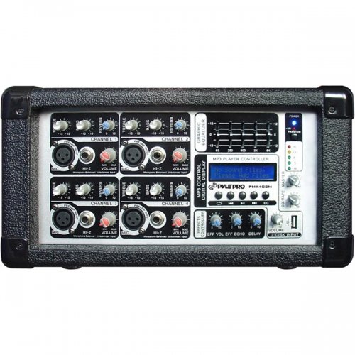 Pyle PMX402M 4 CHANNEL POWERED MIXER W USB INPUT 400W