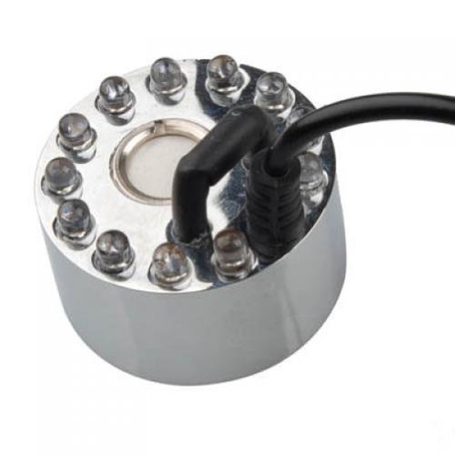 EUBUY 12 LED Light Ultrasonic Mist Maker Fogger Water Fountain Pond With Power Adapter