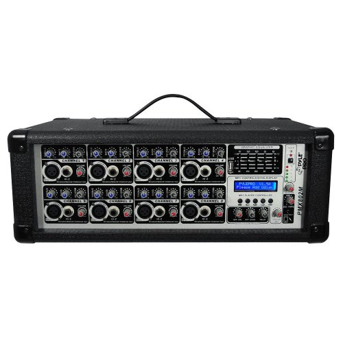 NEW 8 Channel 800 W Powered Audio Mixer w USB 2.0 Terminal & MP3 LCD Display
