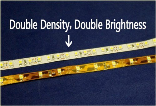 HitLights Warm White High Density SMD3528 LED Light Strip - 600 LEDs, 16.4 Ft Roll, Cut to length - 3000K, 144 Lumens per foot, Requires 12V DC
