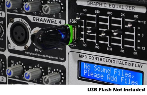 NEW 8 Channel 800 W Powered Audio Mixer w USB 2.0 Terminal & MP3 LCD Display