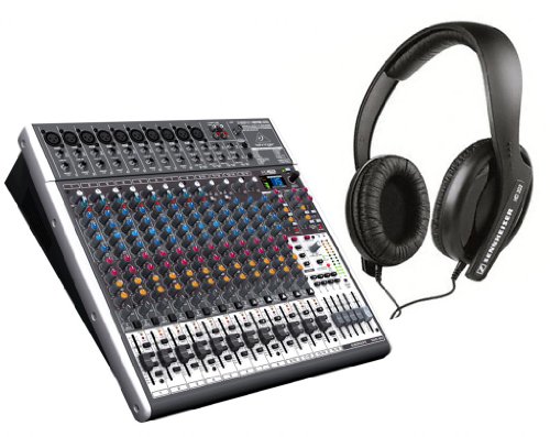 Behringer XENYX X2442USB Mixer with Sennheiser HD 202II Headphones
