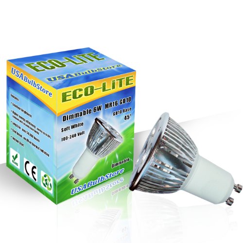 ECO-Lite Dimmable 9W LED MR16 GU10 base Flood 45 Soft White bulb ~ 50w equiv