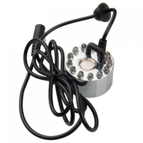 EUBUY 12 LED Light Ultrasonic Mist Maker Fogger Water Fountain Pond With Power Adapter