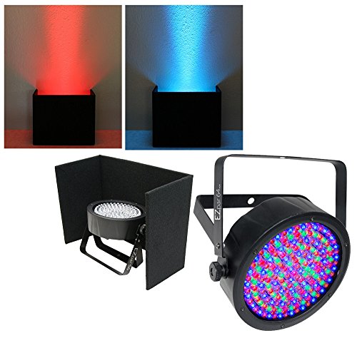 Chauvet DJ Lighting EZpar64 RGBA Black LED Battery Powered Uplighting Wash Light with Black Up Light Cover Package