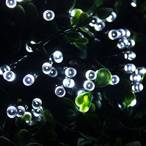 ZITRADES Solar 58 ft /17.5m Long, 200 LED 8 Modes White color Solar Fairy String Lights with waterproof switch for outdoor, gardens, homes, Christmas party
