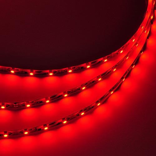 LEDwholesalers 16.4 Feet (5 Meter) Flexible LED Light Strip with 300xSMD3528 and Adhesive Back, 12 Volt, Red, 2026RD