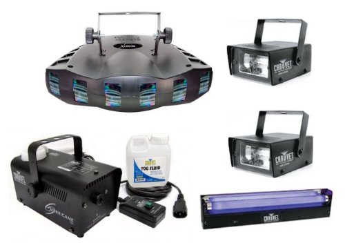 CHAUVET DERBY X DMX Pro DJ Club Effect Strobe Light + Fog Machine + Blacklight