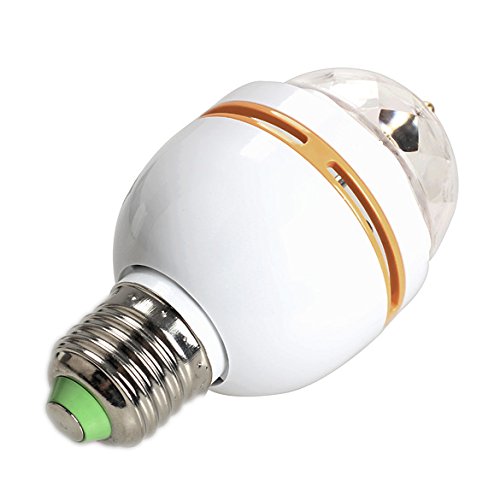 Vktech E27 Full Color Changing RGB LED Sound Activated Rotating Stage Lamp Light Bulb