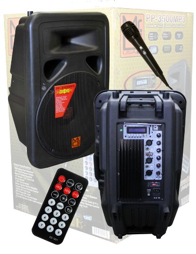 Mr. Dj PP3500MP3 15-Inch 2500 Watts Max Power Speaker with Built in LCD/AM FM Radio/ MP3/USB/SD Card Slot/Microphone
