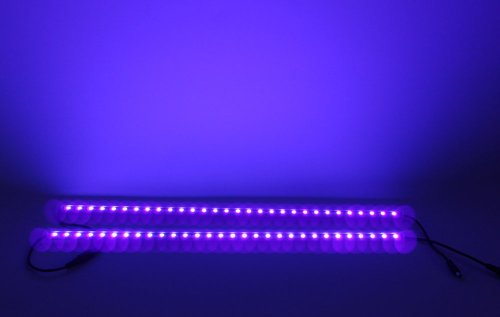 GENSSI LED Black Light Blacklight Tube 50cm Strip UV Purple Wall Washer (Pack of 2)