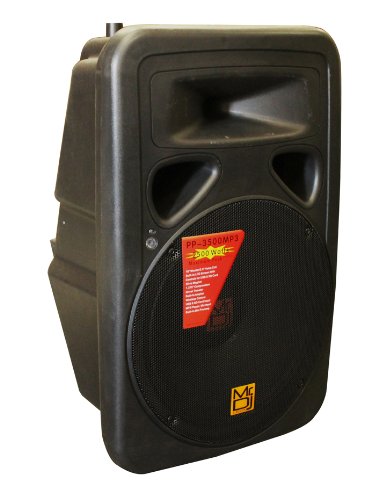 Mr. Dj PP3500MP3 15-Inch 2500 Watts Max Power Speaker with Built in LCD/AM FM Radio/ MP3/USB/SD Card Slot/Microphone