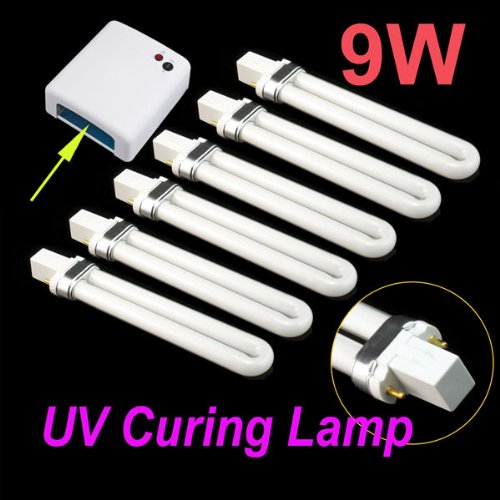 6x 9w Uv Replacement Light Bulb Tube for 36w Uv Nail Curing Lamp 365nm Dryer