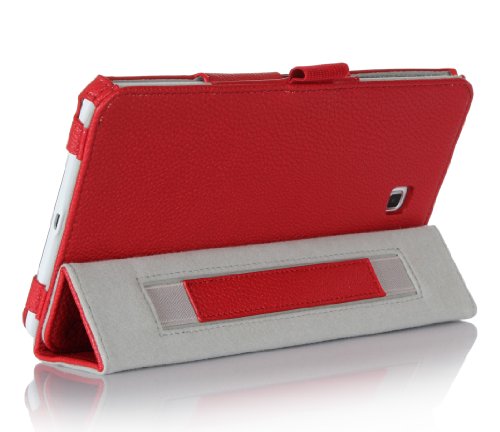 ProCase Samsung Galaxy Tab 4 8.0 Case with bonus stylus pen - Smart Cover Case with Stand for 8 inch Tab 4 Tablet 2014 (SM-T330 / T331 / T335), with Auto Sleep/Wake feature (Red)