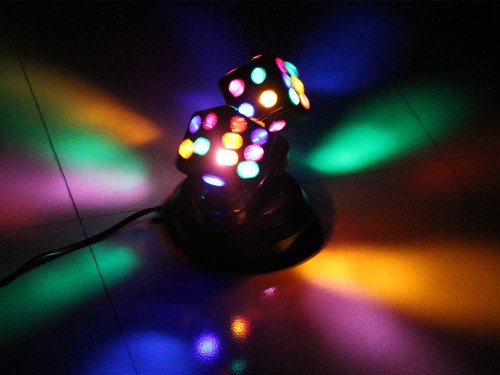 1byone Type QL-0073 LED Dual Rotating Multicolor Flashing Disco Dice Lights, Apply Lighting For DJ Disco House Party Hotel Stage Office Camping Field Etc, Lighting For Halloween And Christmas