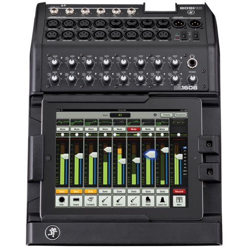 Mackie DL1608 16-Channel Live Sound Digital Mixer Bundle with Two XLR Cables, Two Instrument Cables, and Polishing Cloth