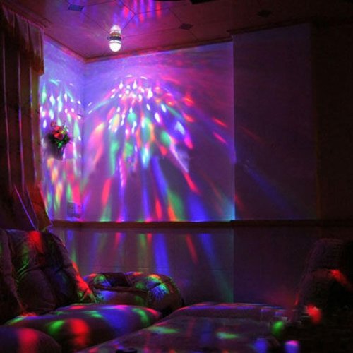 Delightime™ LED Full Color Rotating Disco Light - Automatic RGB Color Changing - Amazing Stage Crystal Ball Effect - Ideal for Disco, DJ, Ballroom, KTV, Club, Bar, Party, Home - Compatible to Lamp Bulb Base/Socket - Plug & Play, Safe & Reliable - 100% Satisfaction (Exclusive Gifts Included NOW!)