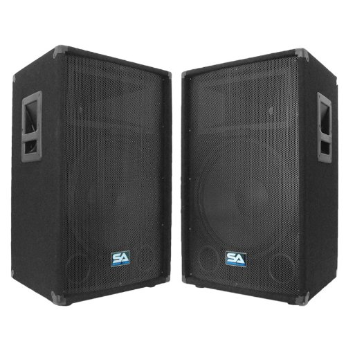 Seismic Audio - Pair of 15" PA DJ Speakers 700 Watts PRO Audio - Mains, Monitors, Bands, Karaoke, Churches, Weddings