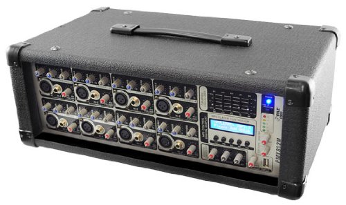 NEW 8 Channel 800 W Powered Audio Mixer w USB 2.0 Terminal & MP3 LCD Display