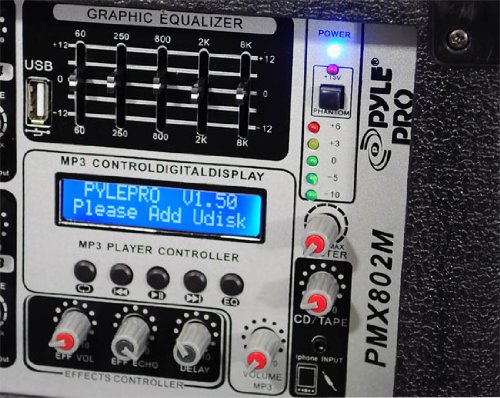 NEW 8 Channel 800 W Powered Audio Mixer w USB 2.0 Terminal & MP3 LCD Display