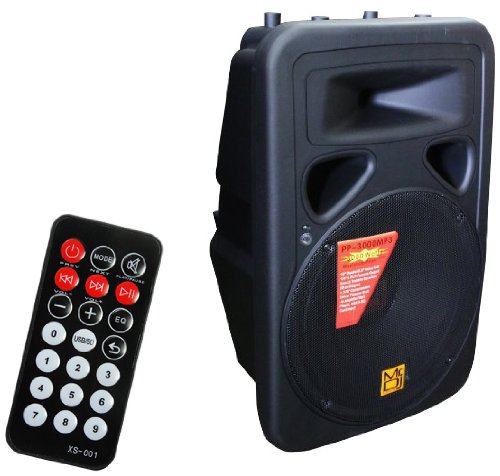 Mr. Dj PP3000MP3 15-Inch 2500-Watt Max Power Speaker with Built-In LCD/MP3/USB/SD Card Slot and Wireless Remote Control