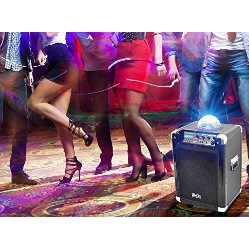 Pyle PCMX280B Disco Jam 400 Watt Bluetooth 10-Inch Portable PA Speaker System, Built-in Rechargeable Battery, Headset and Mic