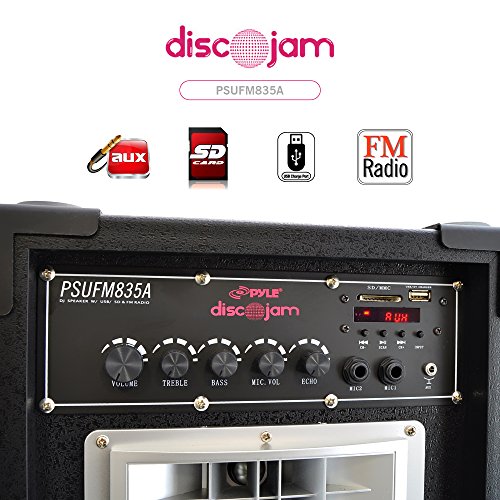 Pyle PSUFM835A 800 Watt 2-Way Speaker Systems, USB/SD Card Readers, FM Radio, AUX Input