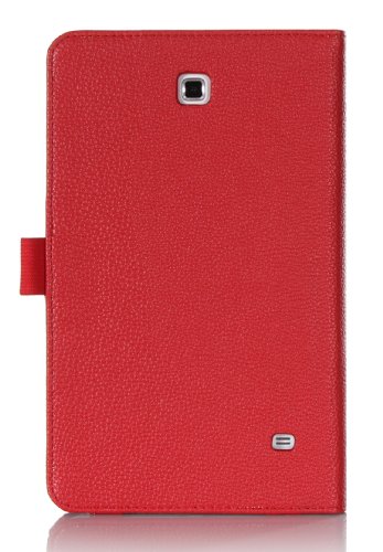 ProCase Samsung Galaxy Tab 4 8.0 Case with bonus stylus pen - Smart Cover Case with Stand for 8 inch Tab 4 Tablet 2014 (SM-T330 / T331 / T335), with Auto Sleep/Wake feature (Red)