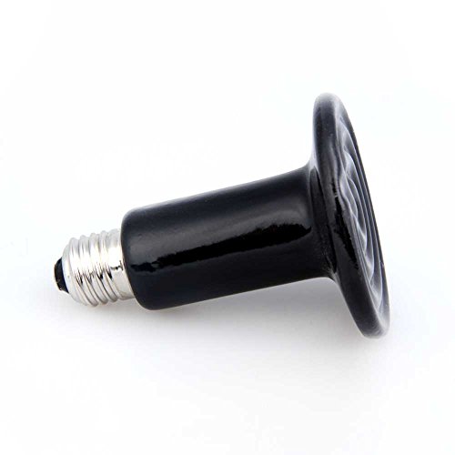Vktech Black Ceramic Flat Bottom Heat Lamp Bulb (75W)