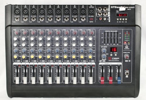 GTD Audio 10 Channal 1000Watt Professional Powered Mixer Amplifier (500w RMS / 2x250w RMS)