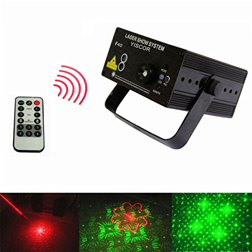 YiscorTM Stage Lighting LED laser Light Remote Control 40 Patterns Red Green Blue for Club Disc Home Garden Party DJ Wedding Effect