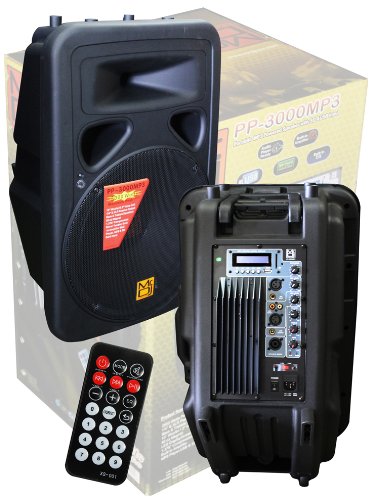Mr. Dj PP3000MP3 15-Inch 2500-Watt Max Power Speaker with Built-In LCD/MP3/USB/SD Card Slot and Wireless Remote Control
