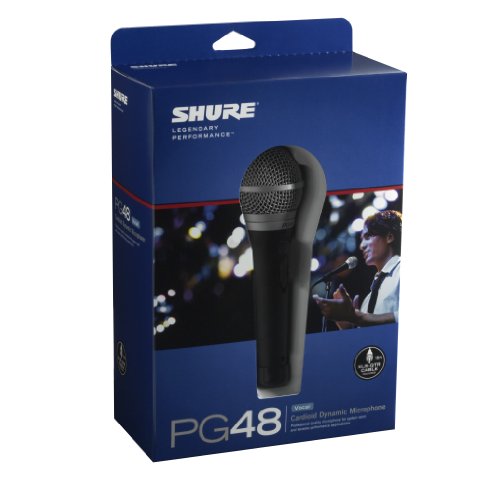 Shure PG48-XLR Cardioid Dynamic Vocal Microphone with XLR-to-XLR Cable
