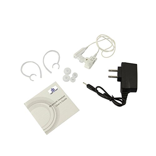 DBPOWER® White Handsfree Bluetooth A2DP Music Earbud Headphones for iPhone 4 4s 5 iPad mini iPad 1 2 3 4 Galaxy S 1 2 3 4 Note 1 2 HTC one M7 Sony L36h Nokia Lumia 920 and other Bluetooth Phone Tablet PC
