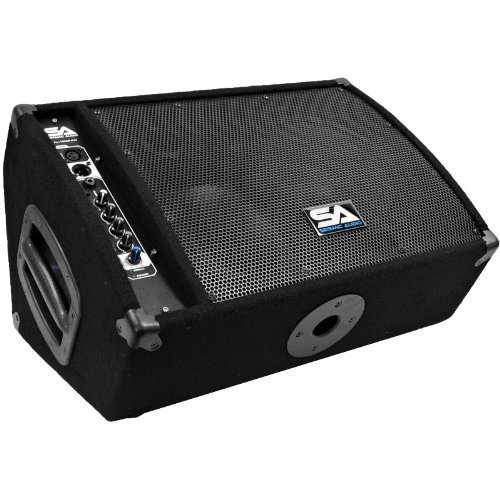 Seismic Audio - FL-10MP-PW-Pair - Pair of Premium Powered 2-Way 10" Floor / Stage Monitors with Titanium Horns