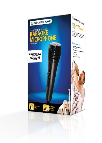 Electrohome EAKARMIC Professional Dynamic Karaoke Microphone with ¼" (6.33mm) Input and 10ft Cord