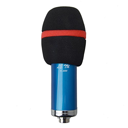 MicroMall(TM) K-5000 Condenser Microphone + Shock Mount + Low-noise Cable + Microphone Sponge Cover Blue