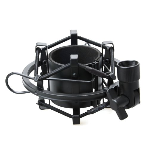 K-700 Condenser Microphone with Mic Shock Mount , Low-noise Cable , Microphone Sponge Cover Black for Karaoke, Sound Reinforcement